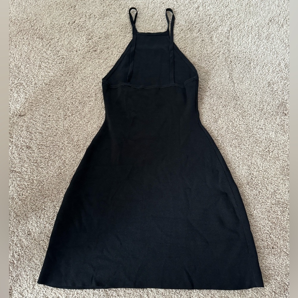 Sandro- Black High Cut Thin Strap Mini Dress - Picture 4 of 6